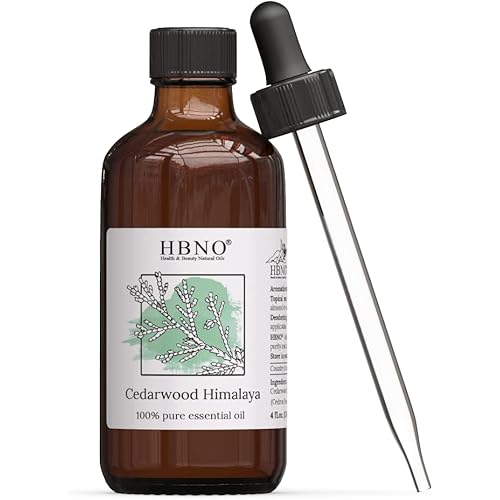 HBNO Cedarwood Himalayan Essential Oil 4oz 120ml - 100% Pure & Natural Cedarwood Essential Oil - Perfect Cedarwood Oil for Aromatherapy, DIY, Candle Making, Soap Making, Diffuser