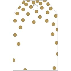 Metallic Gold Dots Printed Gift Tags - 2 14 x 3 12 50