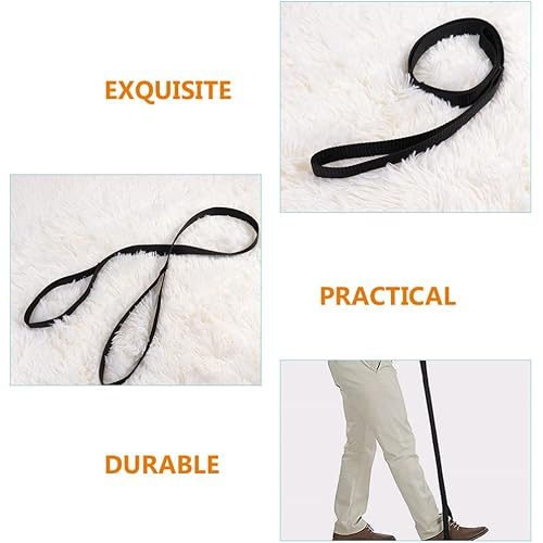 Healvian 2pcs Long Leg Lifter Strap Physical Therapy Leg Lifter Assist Foot Loop Hand Grip for Senior Elderly Handicap Disability Recovery Stretching Accessory
