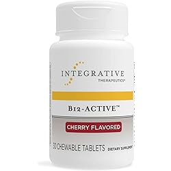 Integrative Therapeutics B-12 Active, Vitamin B12, Supports Nerve Function, Cherry Flavored, 30 Chewable Tablets