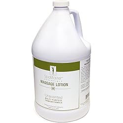 Master Massage Organic, Unscented, Vitamin-rich & Water-soluble Massage Lotion - 1 Gallon, Clear