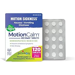 Boiron MotionCalm Relief for Nausea, Vomiting, or Dizziness from Motion Sickness, Carsickness, Seasickness, Amusement Rides, and Video Games or VR - Non-Drowsy - 120 Count 2 Pack of 60