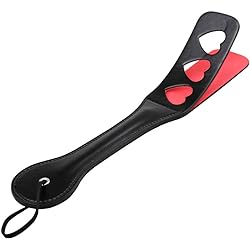 VENESUN Hearts Spanking Paddle for Adults, 12.8inch Faux Leather Slapper Paddle for Sex Play