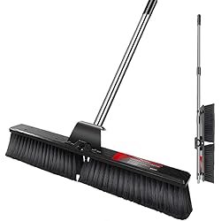Masthome 24" Push Broom Wide Outdoor Stiff Sweeping Broom with Stiff Bristles Heavy Duty Garden Yard Patio Broom Sweeper for Floors Surfaces Scrub and Cleaning