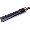 OLD FOX Black Straight Tobacco Pipe Stem Replacement Mouthpiece Double Briar Wood Ring Decor Fit 3mm Filters WMBE0027