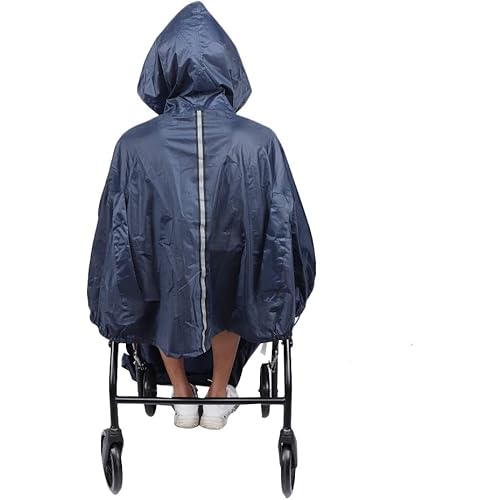 Hooded Wheelchair Rain Cover Waterproof Soft Wheelchair Rain Coat,Wheelchair Waterproof Poncho with Hood,One Size for Men and Women