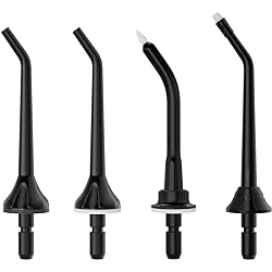 KUSKER Flosser Replacement Tips for Water Dental Flosser, High-Pressure Dental Picks Classic Jet Nozzle Accessories, Compatible with KUSKER Oral Irrigator 4Pack-Black