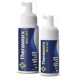 Theraworx Relief Value Pack Muscle Cramp & Spasm Foam Economy Size 7.1 oz Plus Travel Size 3.4 oz