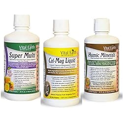 Vital Earth Minerals Keto Trio Bundle- Super Multi Liquid Vitamin- Cal-Mag Liquid - Humic Minerals - 3 liquid products - 32 fl. oz. each - 30 Day Supply - No Sugar, High Potency, Vegetarian, Ketogenic