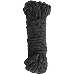 Doc Johnson Japanese Bondage Rope - Soft Cotton Rope - Gentle on the Skin - 32 Feet of Rope - Black