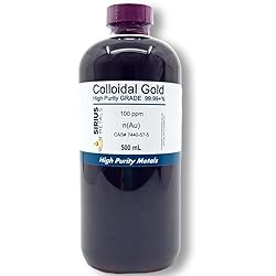 True Colloidal Gold – 100 ppm - 99.99% Purity - 500 mL 16.9 Fl Oz in Clear BPA-Free Plastic Bottle - Made in USA