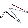SRYLED VISIONU White Cane Aluminum Folding Cane for The BlindFolds Down 4 Sections 120 cm 47.24 inch