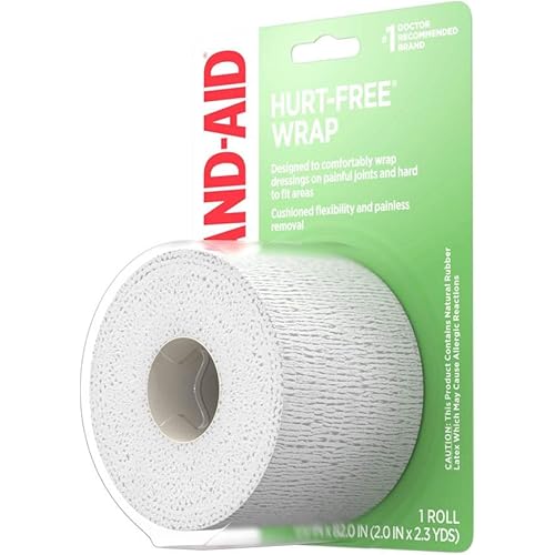 Band-Aid Hurt-Free Wrap Medium 2"x2.5yd - 1 roll, Pack of 6