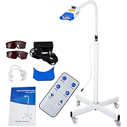 Professional Teeth Whitening Machine LED Light, Mobile 36W Dental Teeth Whitening Lamp Bleaching, Tooth Whitener 3 Colors BlueRedPurple Light with Remote Control