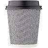 HARVEST PACK 8 oz Insulated Ripple Double-Walled Paper Cup with Lid, Black and White Geometric, Coffee Tea Hot Chocolate Drinks To go [150 SET]