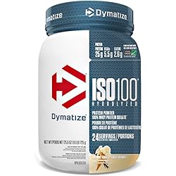 Dymatize ISO 100 Post Workout and Recovery Supplements, Gourmet Vanilla, 1.6 lbs Pack of 6