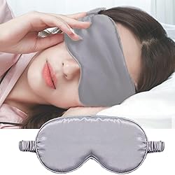 Eye Mask for Sleeping, Silk Eye Mask for Sleeping, Sleep Eye Masks for Women Men Kids Grey