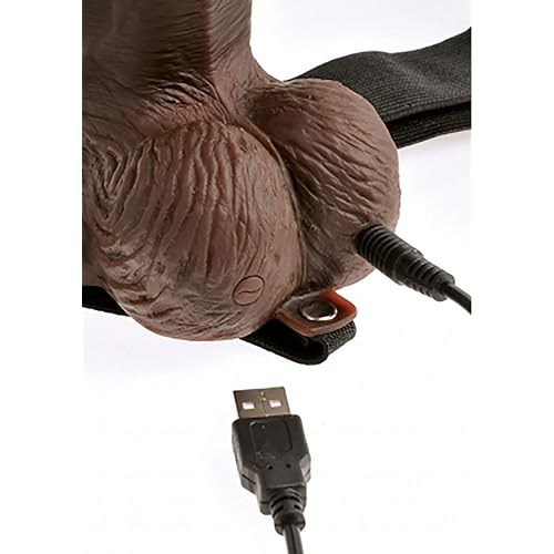 Pipedream Products Fetish Fantasy Series 8" Hollow Rechargeable Strap-on with Remote, Brown, 1 Count