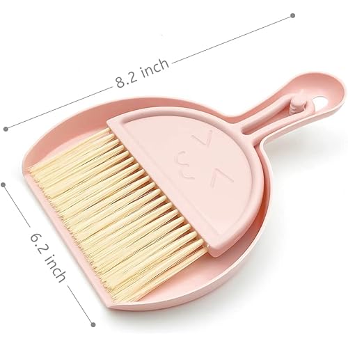 Mini Broom and Dustpan Small Dustpan and Brush Set Hand Broom and Dustpan Set.Small Dustpan Whisk Broom for Cleaning Desk, Computer Table,Keyboard,Kitchen Necessities