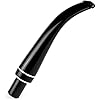 OLD FOX Pipe Stem Replacement Black Bent Mouthpiece Double Ring Decoration Fit 9mm Carbon Filters BE0067