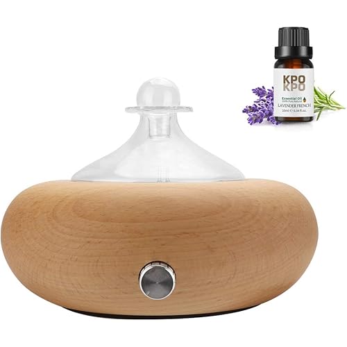 KPOKPO Professional Aromatherapy Diffuser, Wood Diffuser, Diffusers for Essential Oils, Wood and Glass with Premium Home Use Oils, Ultrasonic Diffusers - No Heat, No Water, 7Color LED Light