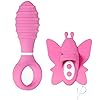 Double Date Couples Pink Set Vibrating Clitoral Butterfly Finger Ring & Anal Butt Plug