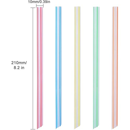 Disposable Boba Straws,100 Pcs Plastic Jumbo Smoothie Straws.0.39''diameter and 8.2"long Pointed