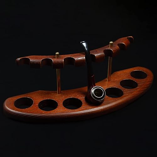 Watlux Tobacco Pipe Wooden Display Stand Rack Hold"Arch 7" for 7 Smoking Pipes