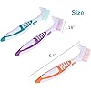 Wenplus 4 Pieces Denture Cleaning Brush Double Sided Denture Toothbrushes Portable False Teeth Brush, 4 Colors WEP-247O