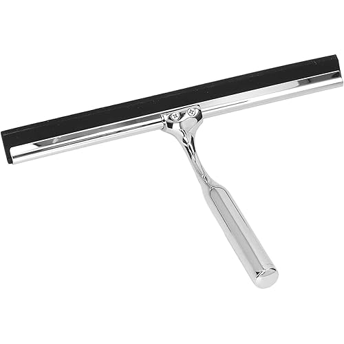 Glass Squeegee, Window Squeegee Rust Proof Durable Stainless Steel and Rubber Materials Remove Water Spot for Window Glass Wall, Mirror, Tile, Shower Door