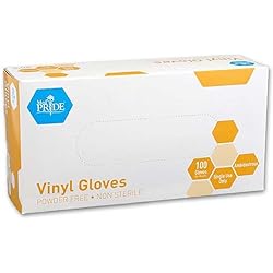 MedPride General Purpose Powder-Free Vinyl Gloves, Medium, Box100