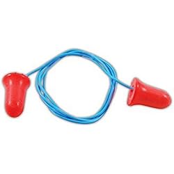 Honeywell MAX-30 Howard Leight Max-30 Max Disposable Foam Corded Earplugs, 100 Pairs, One Size, Red with Blue Chord Pack of 100