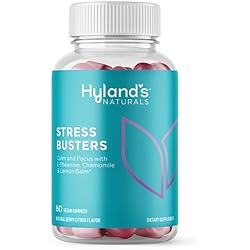 Hyland's Naturals Stress Busters Gummies, Calm and Focus with L-Theanine, Chamomile and Lemon Balm, 60 Vegan Gummies 30 Days