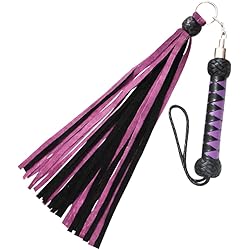 Genuine Suede Leather Flogger 25 Tails | Heavy Leather Revolving Swivel Whip
