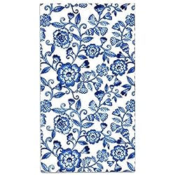 100 Blue Floral Guest Napkins Decorative Hand Towels 3 Ply Disposable Paper Spring Flowers Napkins for Bathroom Toilet Powder Room Holiday Wedding Bridal Shower Flower Dinner Party Napkin Towel
