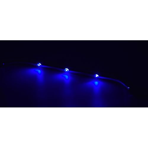 MARINE CITY Newest Polished Stainless Steel 18 Inches Grab Rail Handle with 3 Blue LED Lights 18 Inches 3 LED Lights Grab Rail Handle for Boats Yachts RVs 1 Pc