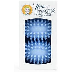 Nellie's Blue Dryerballs - 2 per Package - Reduces Drying Time and Wrinkles, Softens Clothes Naturally, Non-Toxic