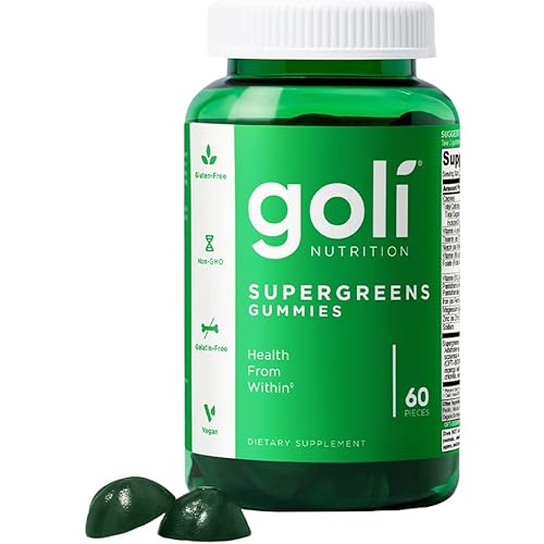 Goli SuperGreen Gummy Vitamin - 60 Count - Essential Vitamins and Minerals - Plant-Based, Vegan, Gluten-Free & Gelatin Free - Health from Within