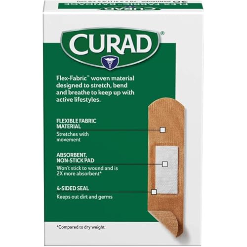 Curad Flex-Fabric, 34 Inches X 3 Inches Bandages Pack of 30