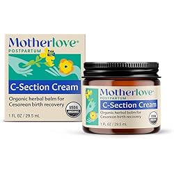 Motherlove C-Section Cream 1oz Organic Herbal Scar Cream—Soothes Discomfort While Minimizing Appearance & Reducing Scar Tissue Build-up—Non-GMO, Cruelty-Free
