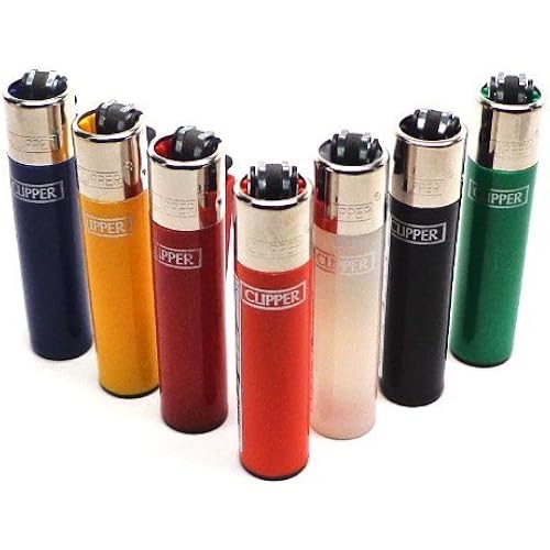 Bundle of 12 Original Clipper Lighters - Official Clipper Lighters with Removable Flint Housing - Assorted Colors