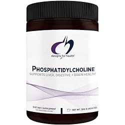 Designs for Health Phosphatidylcholine Powder - Phosphatidyl Choline Supplement from Soy Lecithin to Support Liver Brain Health - Easy Powdered Add-in 30 Servings 300g
