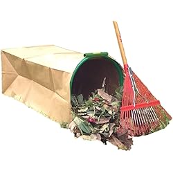 Leaf Gulp II Lawn Bag Holder For PAPER Leaf Bags. Hands-Free Bagging. Just Sweep Yard and Garden Leaves or Debris. Made in USA