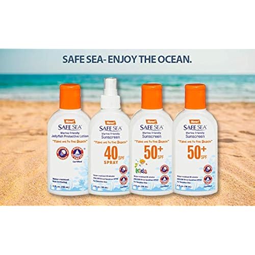Safe Sea Anti Jellyfish Sting Lotion, Non Toxic Environmentally Friendly High Water Resistant- Jellyfish & Sea Lice LOTION with No SPF For Kids and Adults. 4oz Bottle, Single Pack