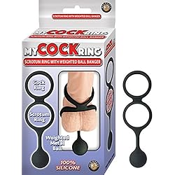 Nasstoys My Cock Ring Scrotum with Weighted Ball Banger, Black, 2 Ounce