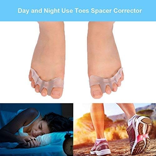 Toe Separators Gel Silicone Toe Spacers, Hammer Toe Straightener Spreaders, Overlapping Toe Corrector Toe Alignment for Bunion Pain Relief for Women Men Night and Day Use