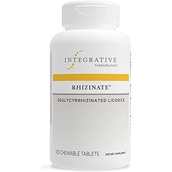 Integrative Therapeutics Rhizinate - Deglycyrrhizinated Licorice DGL - for Stomach, Intestinal & Digestive Support with Licorice Root - Gluten Free - Dairy Free - Vegan - 100 Chewable Tablets