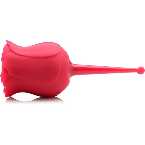 Inmi Bloomgasm Rose Buzz 7X Silicone Clit Stimulator and Vibrator, Red