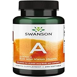 Swanson Cod Liver - Natural Nourishment for Bone, Skin Health, Vision Support & Immune System Function - High Absorption Vitamin A 3000 mcg RAE - 250 Softgels, 10,000 IU Each