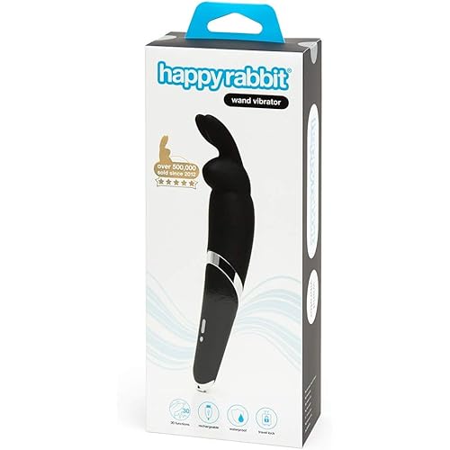 Happy Rabbit Rechargeable Waterproof Wand Vibrator Black